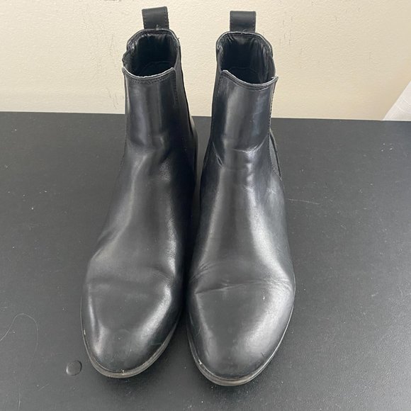 Steve Madden Dover Leather Ankle Boots Black - Picture 7 of 8